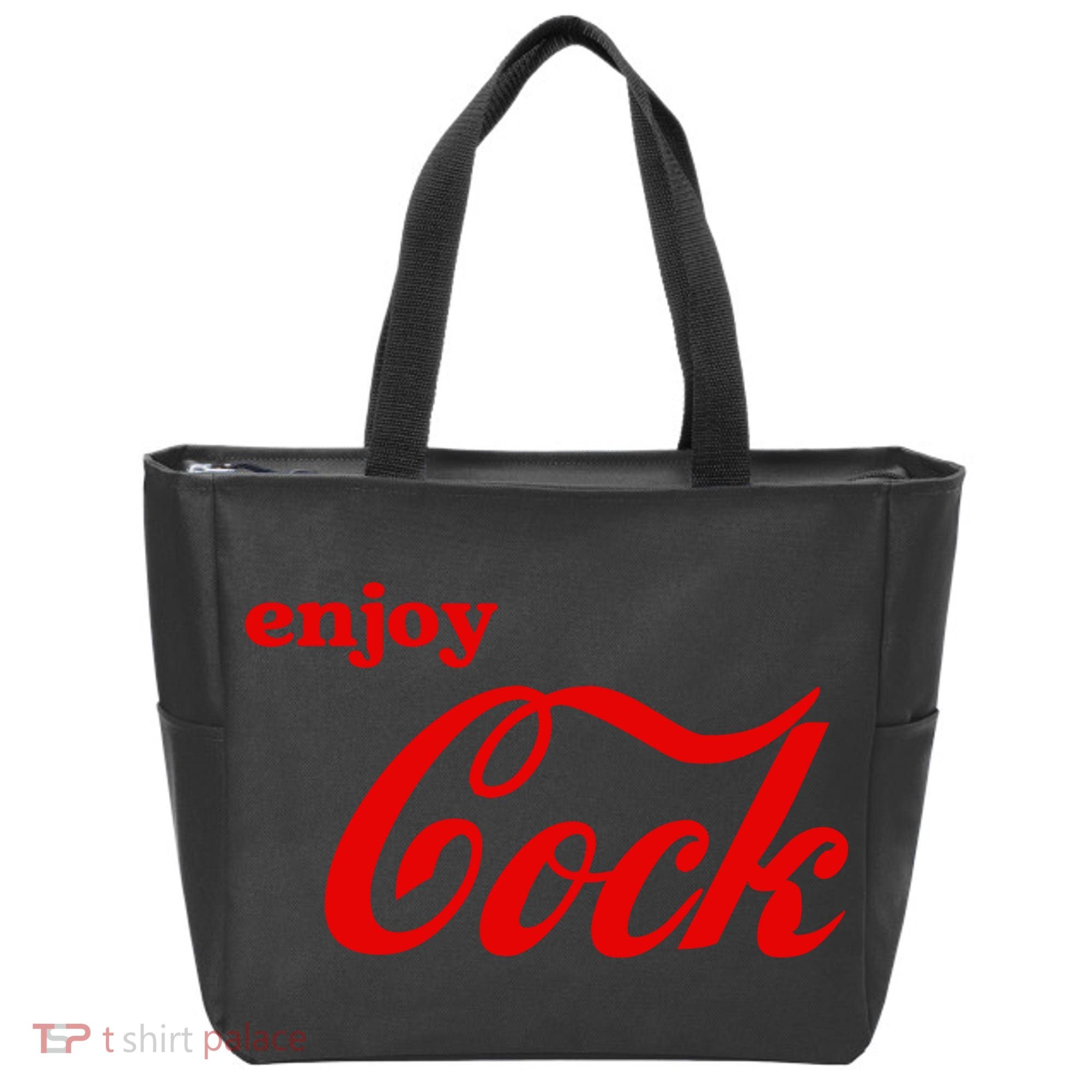 Enjoy Cock Funny Parody Logo Gift Tote Bag