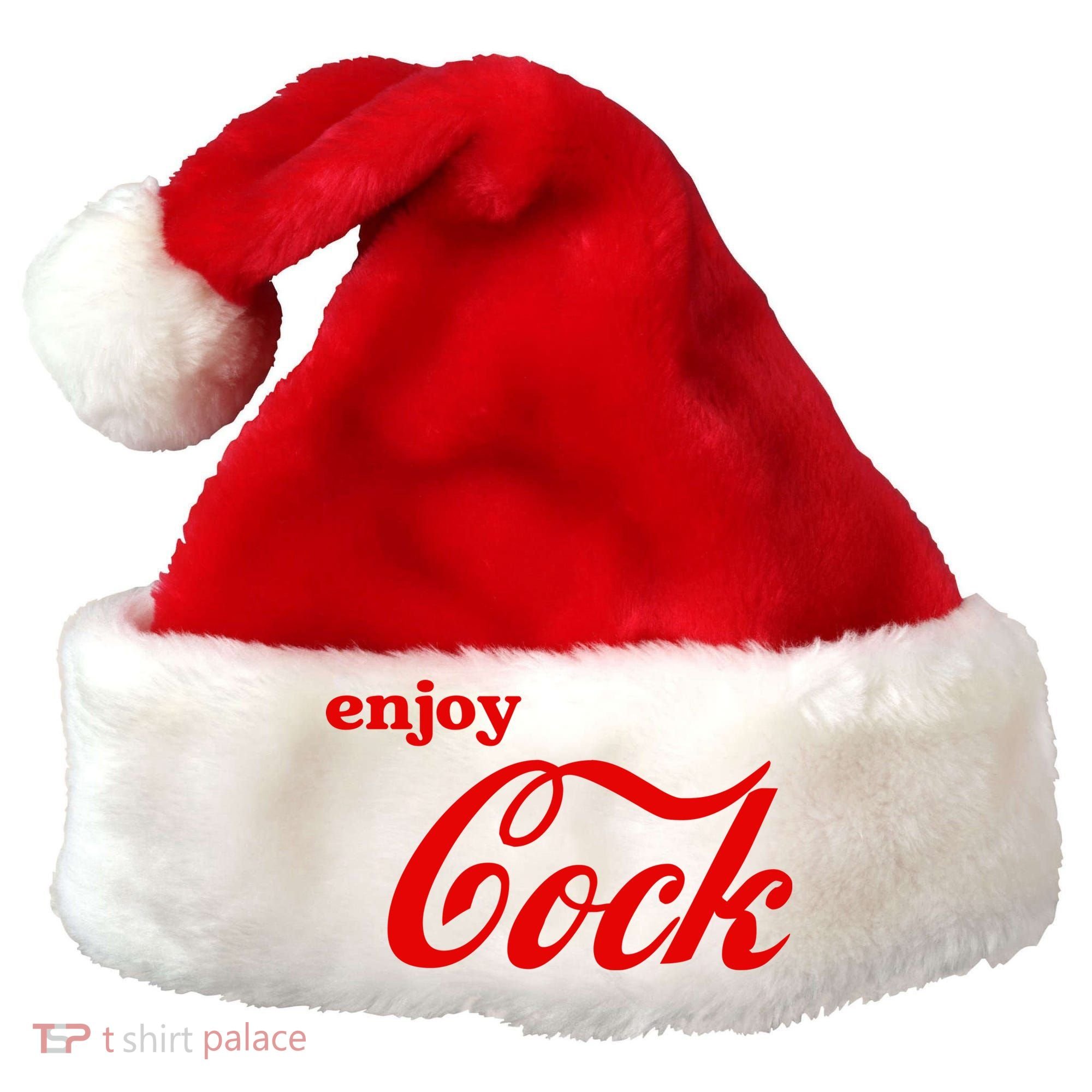 Enjoy Cock Funny Parody Logo Gift Santa Hat