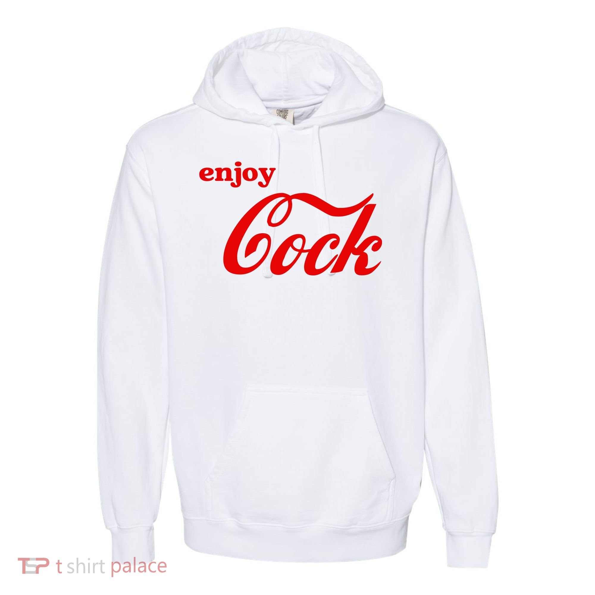 Enjoy Cock Funny Parody Logo Gift Comfort Colors Garment-Dyed Hooded Sweatshirt