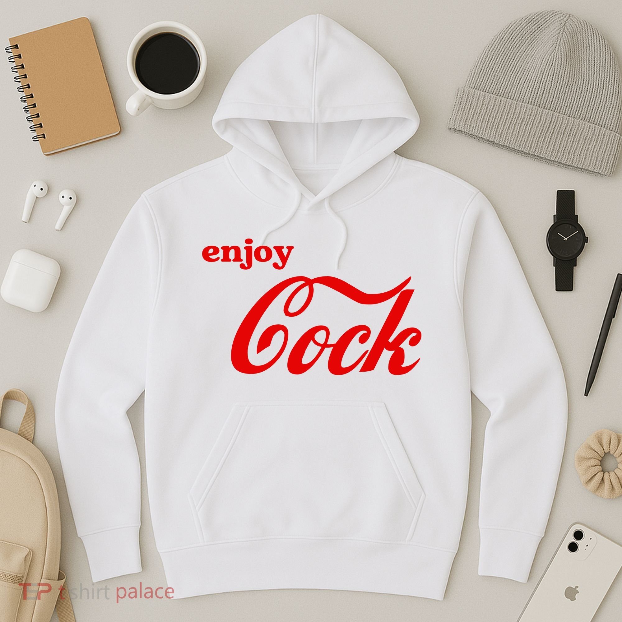 Enjoy Cock Funny Parody Logo Gift Hoodie