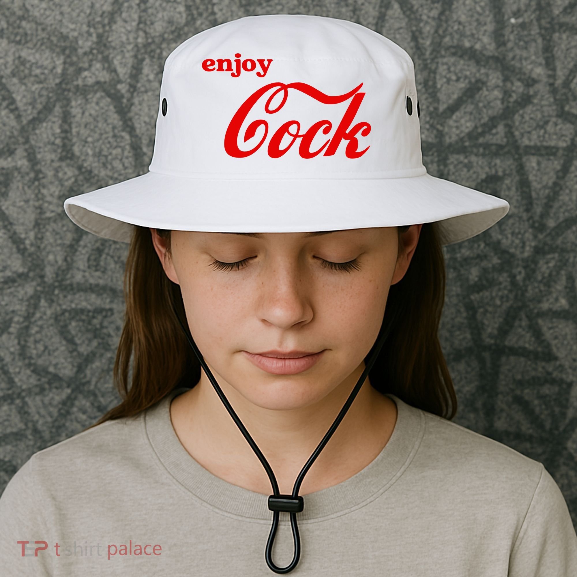 Enjoy Cock Funny Parody Logo Gift Bucket Hat