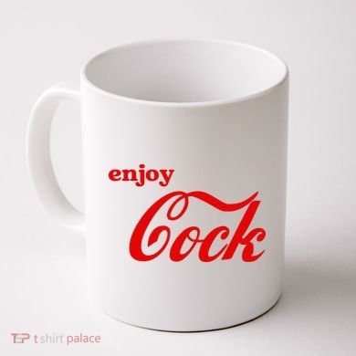 Enjoy Cock Funny Parody Logo Gift Coffee Mug