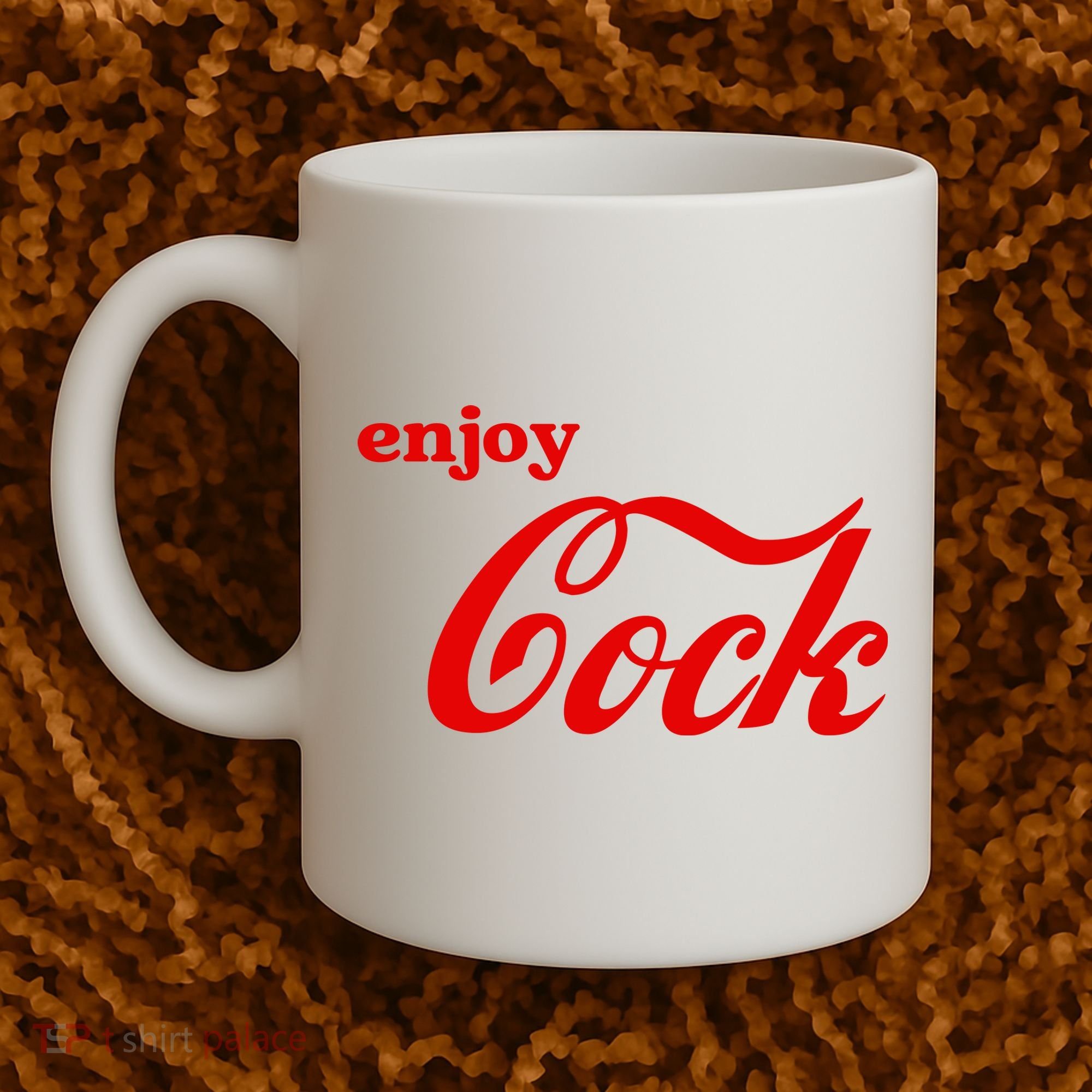 Enjoy Cock Funny Parody Logo Gift Coffee Mug