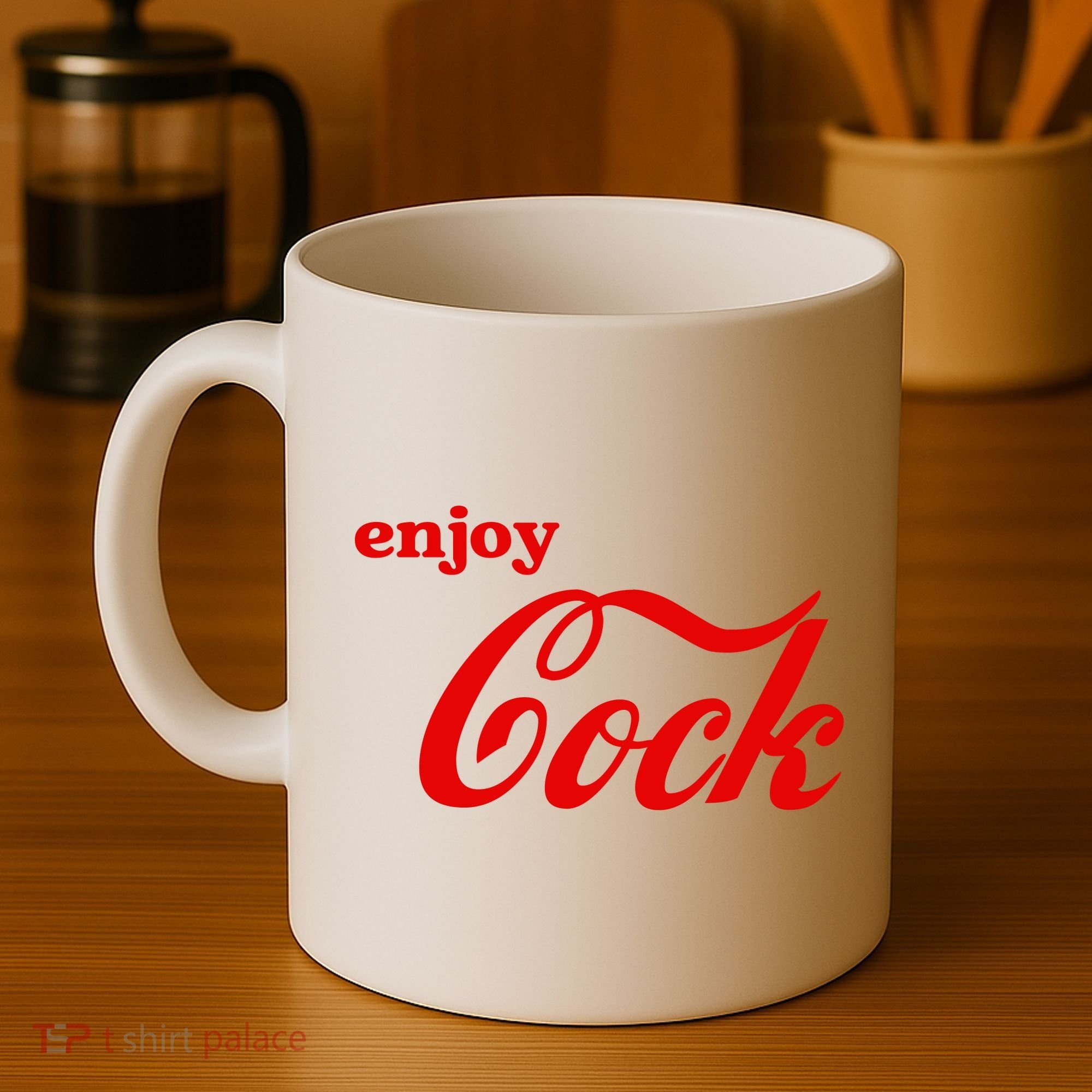 Enjoy Cock Funny Parody Logo Gift Coffee Mug