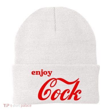 Enjoy Cock Funny Parody Logo Gift Beanie