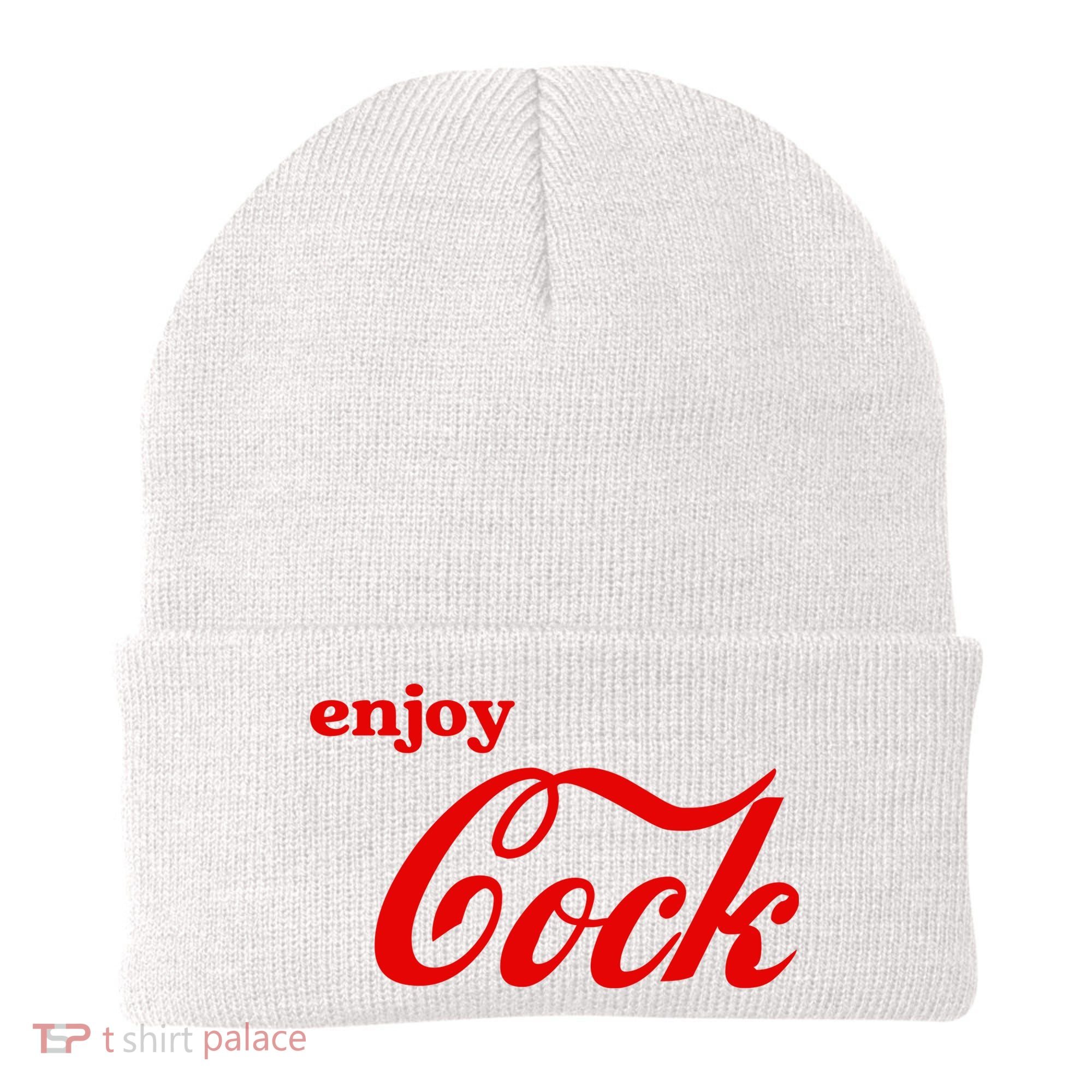 Enjoy Cock Funny Parody Logo Gift Beanie