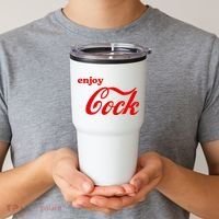 Enjoy Cock Funny Parody Logo Gift Tumbler thumb 2