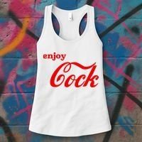 Enjoy Cock Funny Parody Logo Gift Women's Tank Top thumb 3
