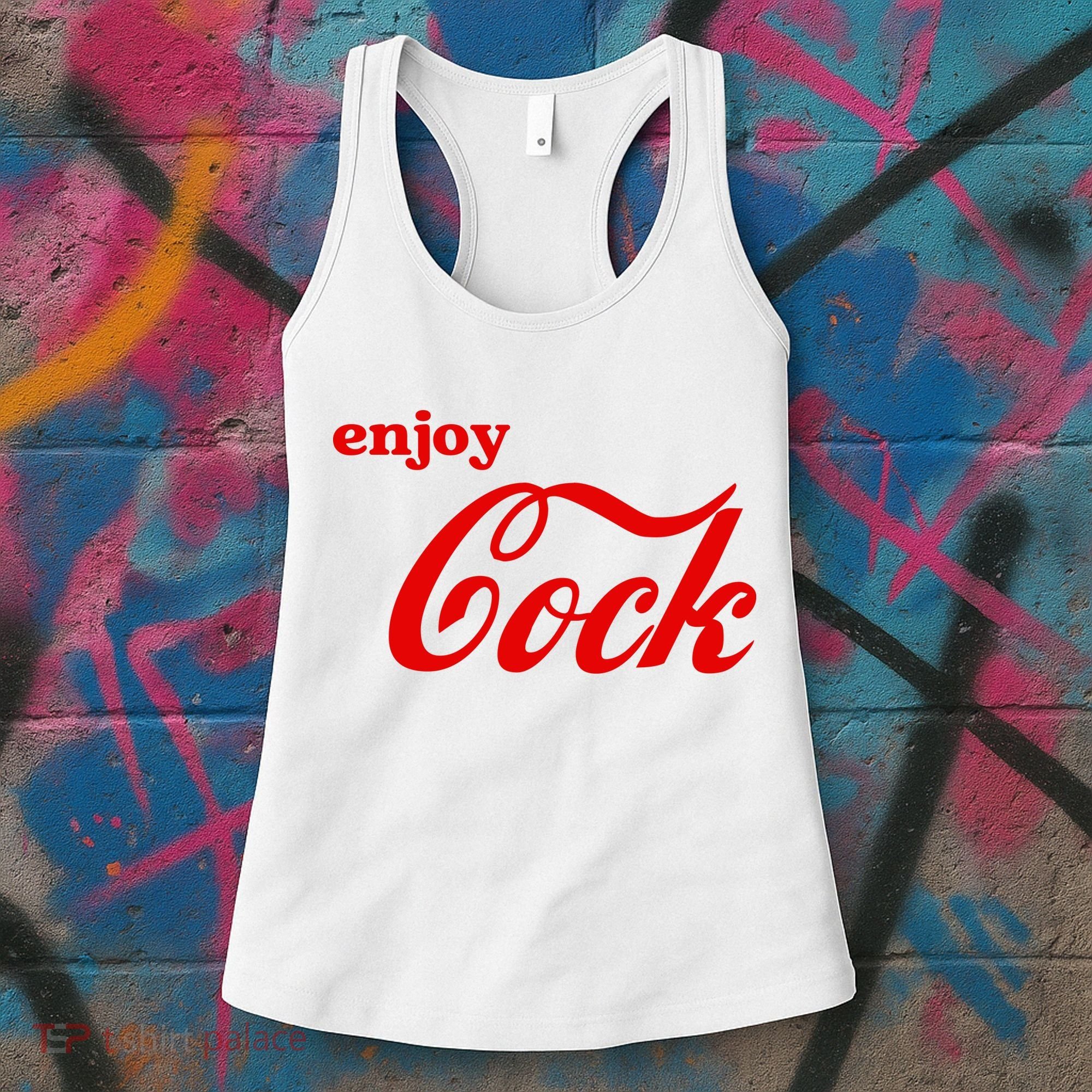 Enjoy Cock Funny Parody Logo Gift Women's Tank Top