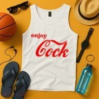 Enjoy Cock Funny Parody Logo Gift Tank Top thumb 4