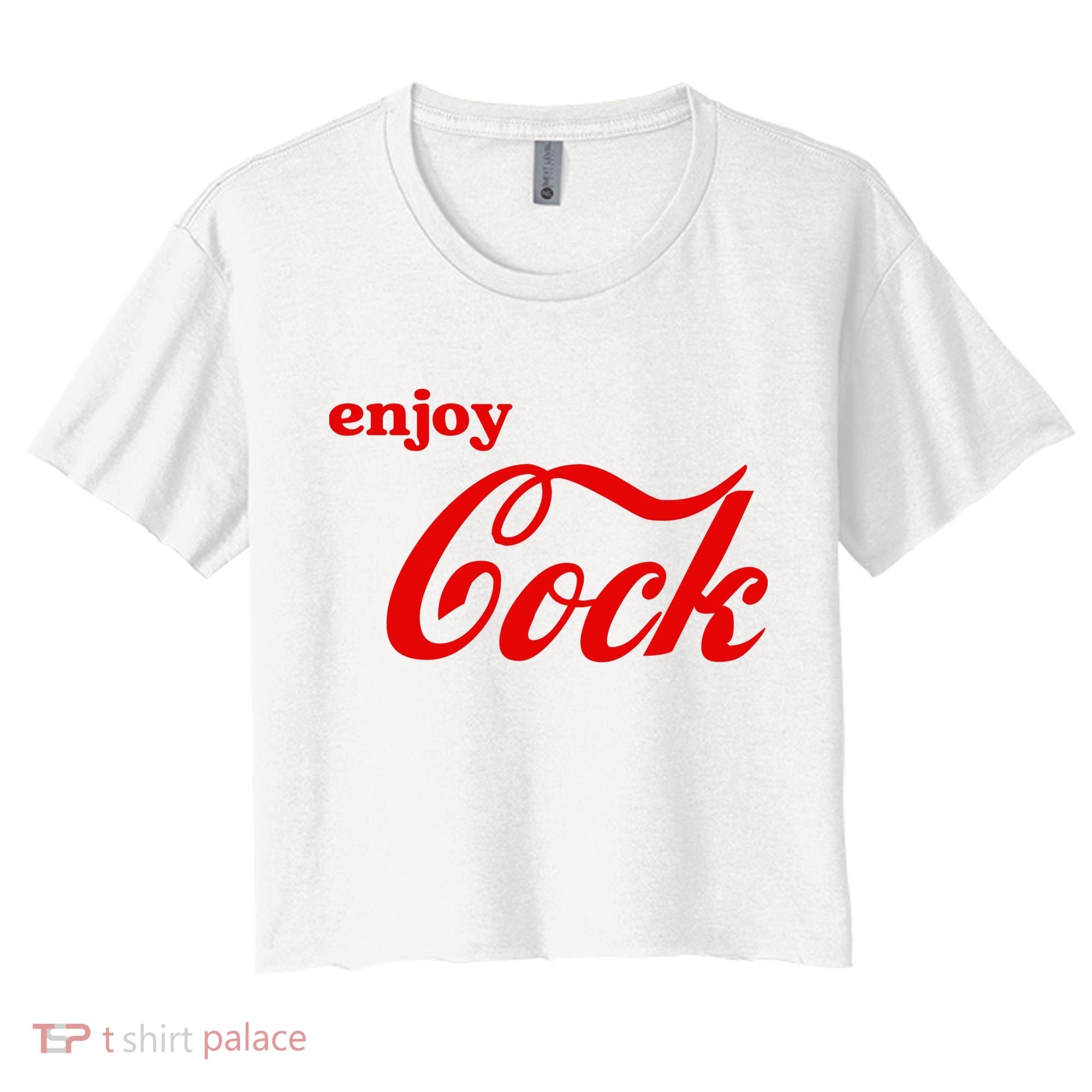 Enjoy Cock Funny Parody Logo Gift Women's Crop Top Tee