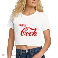 Enjoy Cock Funny Parody Logo Gift Women's Crop Top Tee thumb 2