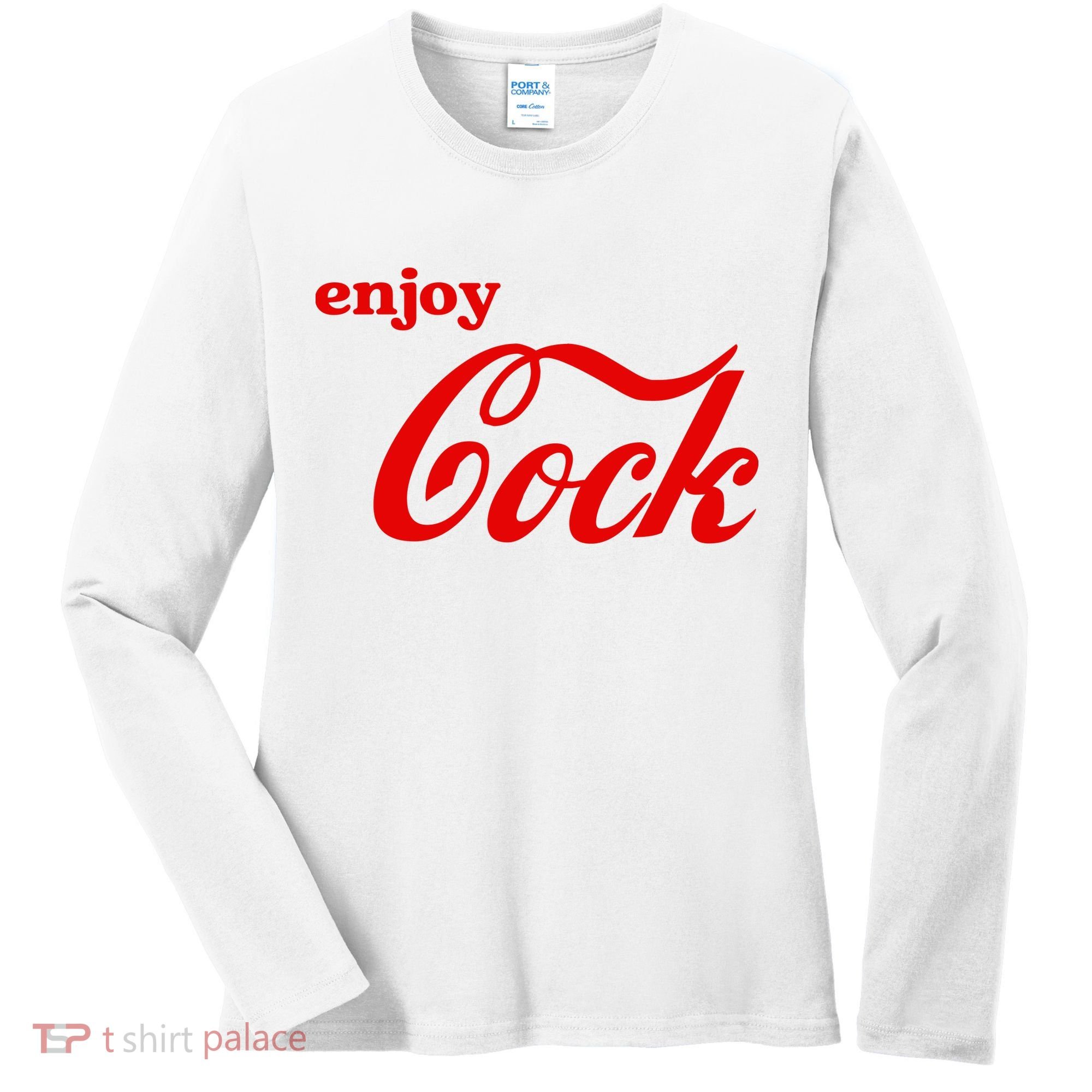 Enjoy Cock Funny Parody Logo Gift Women's Long Sleeve Shirt