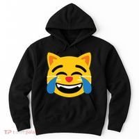 Emoticon Cat Face With Tears Of Joy Hoodie thumb 0