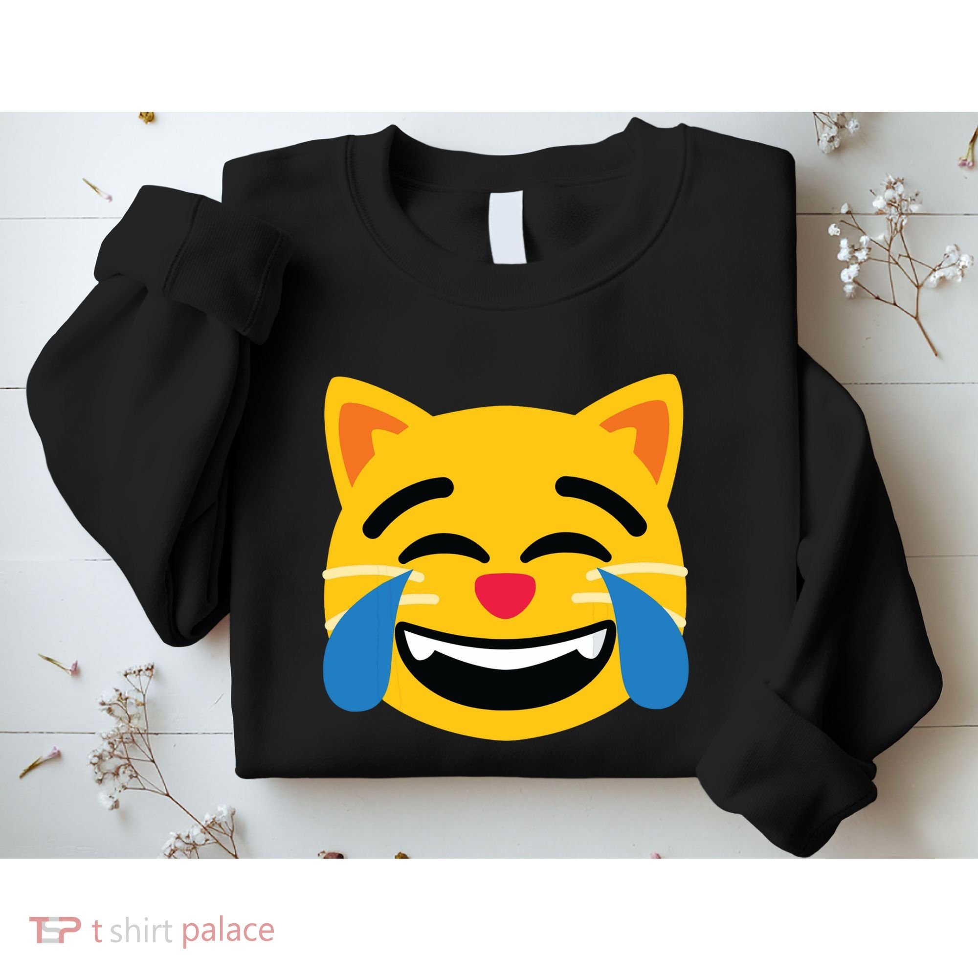 Emoticon Cat Face With Tears Of Joy Sweatshirt