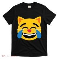 Emoticon Cat Face With Tears Of Joy T-Shirt thumb 0