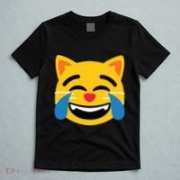 Emoticon Cat Face With Tears Of Joy T-Shirt thumb 5