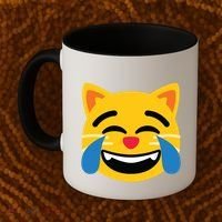 Emoticon Cat Face With Tears Of Joy Coffee Mug thumb 2