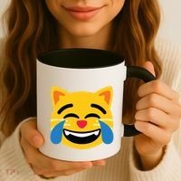 Emoticon Cat Face With Tears Of Joy Coffee Mug thumb 3