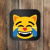 Emoticon Cat Face With Tears Of Joy Coaster thumb 0