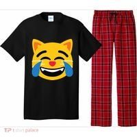 Emoticon Cat Face With Tears Of Joy Pajama Set thumb 0
