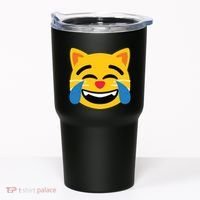 Emoticon Cat Face With Tears Of Joy Tumbler thumb 0
