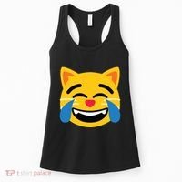 Emoticon Cat Face With Tears Of Joy Women's Tank Top thumb 0