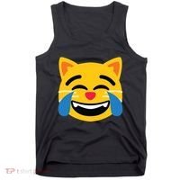 Emoticon Cat Face With Tears Of Joy Tank Top thumb 0