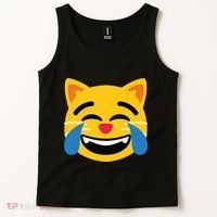 Emoticon Cat Face With Tears Of Joy Tank Top thumb 2