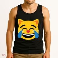 Emoticon Cat Face With Tears Of Joy Tank Top thumb 3