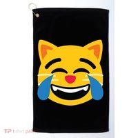 Emoticon Cat Face With Tears Of Joy Golf Towel thumb 0