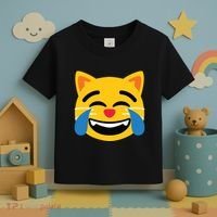 Emoticon Cat Face With Tears Of Joy Toddler T-Shirt thumb 3