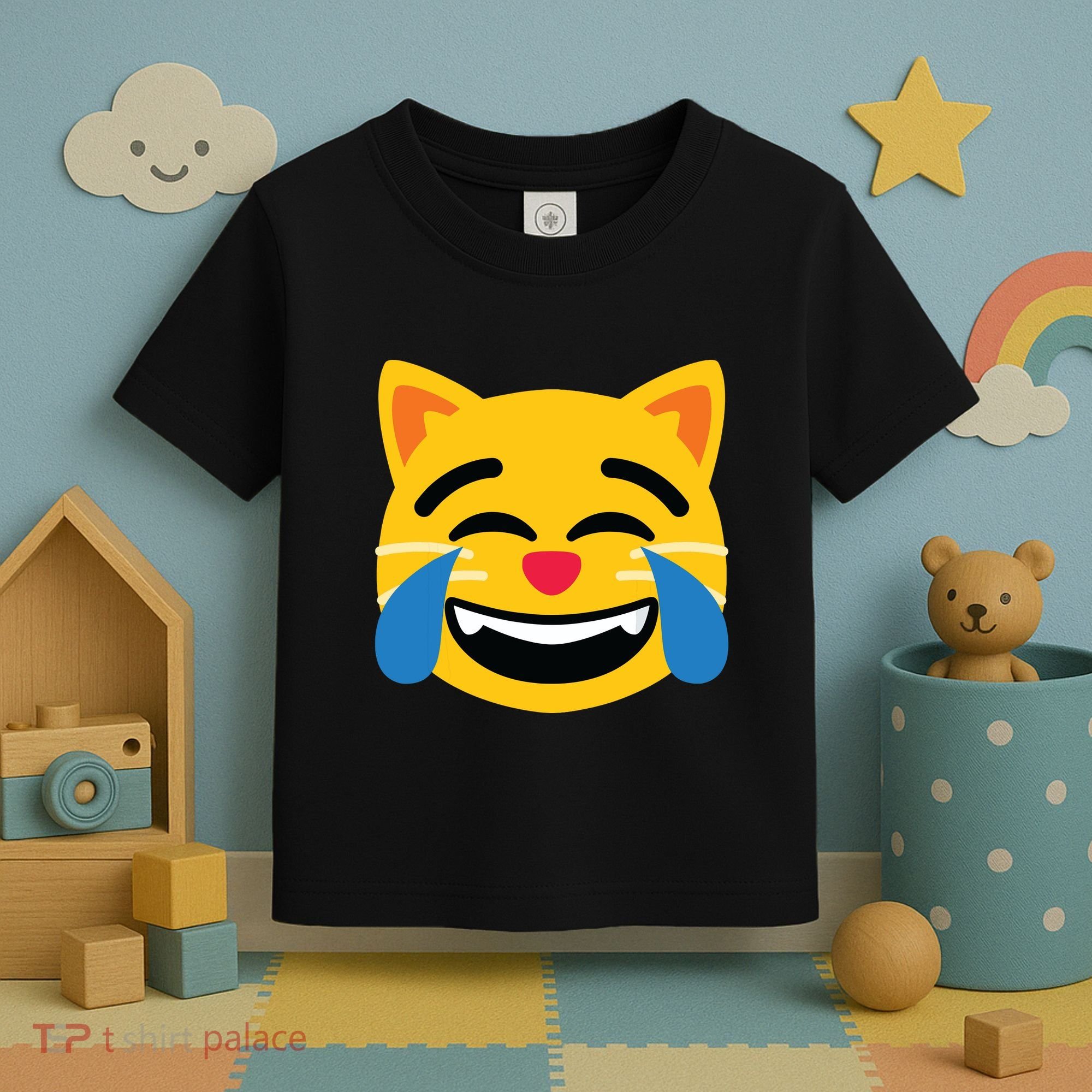 Emoticon Cat Face With Tears Of Joy Toddler T-Shirt
