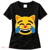 Emoticon Cat Face With Tears Of Joy Women's T-Shirt thumb 0