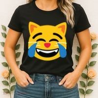 Emoticon Cat Face With Tears Of Joy Women's T-Shirt thumb 2