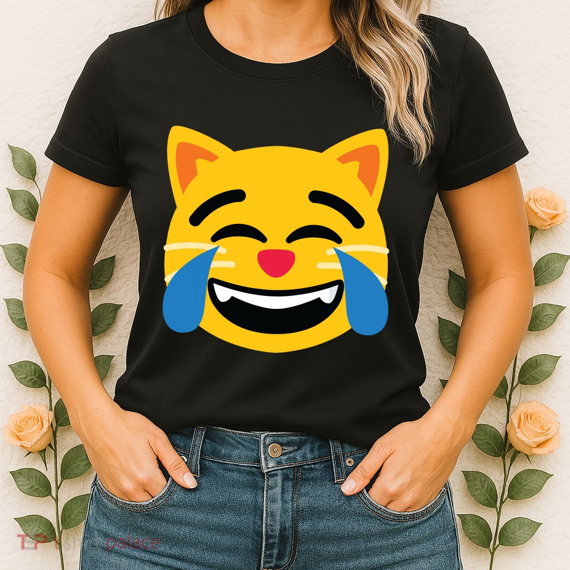 Emoticon Cat Face With Tears Of Joy Women's T-Shirt