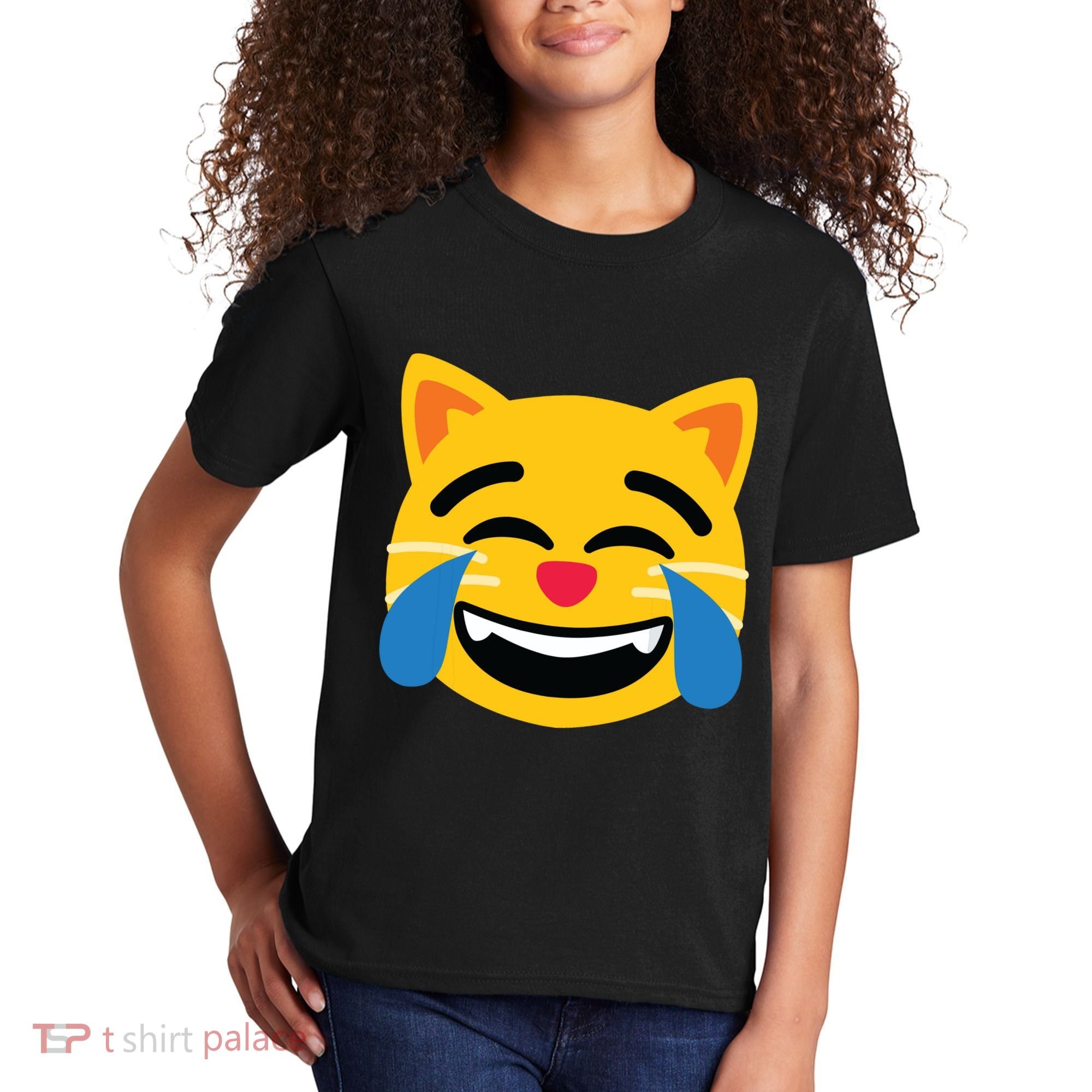 Emoticon Cat Face With Tears Of Joy Kids T-Shirt