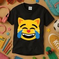Emoticon Cat Face With Tears Of Joy Kids T-Shirt thumb 3