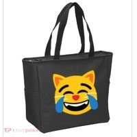 Emoticon Cat Face With Tears Of Joy Tote Bag thumb 2