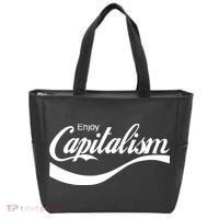 Enjoy Capitalism Funny Parody Political Humor Tote Bag thumb 0