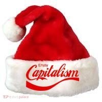 Enjoy Capitalism Funny Parody Political Humor Santa Hat thumb 0