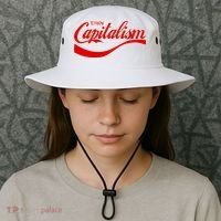 Enjoy Capitalism Funny Parody Political Humor Bucket Hat thumb 3