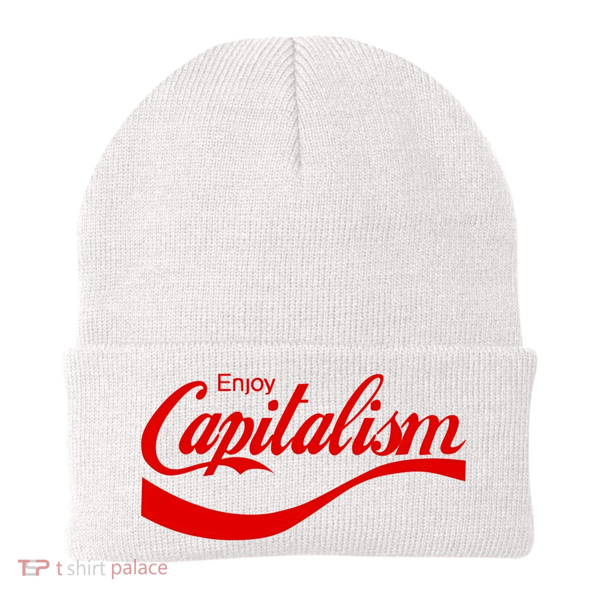 Enjoy Capitalism Funny Parody Political Humor Beanie