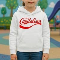 Enjoy Capitalism Funny Parody Political Humor Kids Hoodie thumb 3