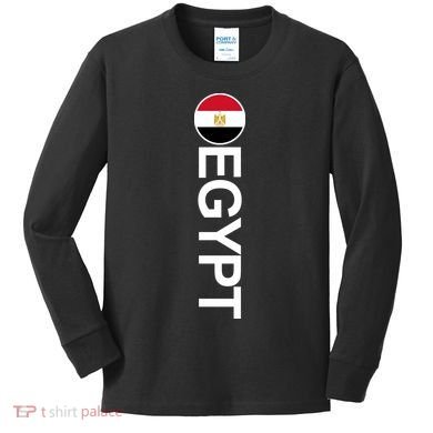 Egypt Country Flag Vertical Kids Long Sleeve Shirt