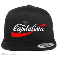 Enjoy Capitalism For American Entrepreneur Flat Bill Trucker Hat thumb 0