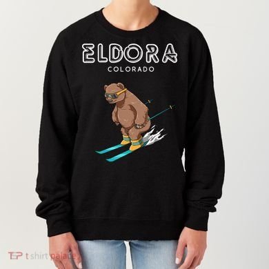 Eldora Colorado Funny Ski Grizzly Bear Gift Women's Sweatshirt
