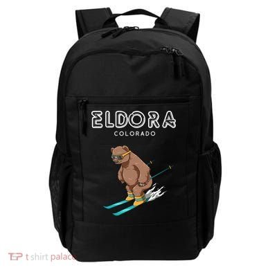 Eldora Colorado Funny Ski Grizzly Bear Gift Backpack