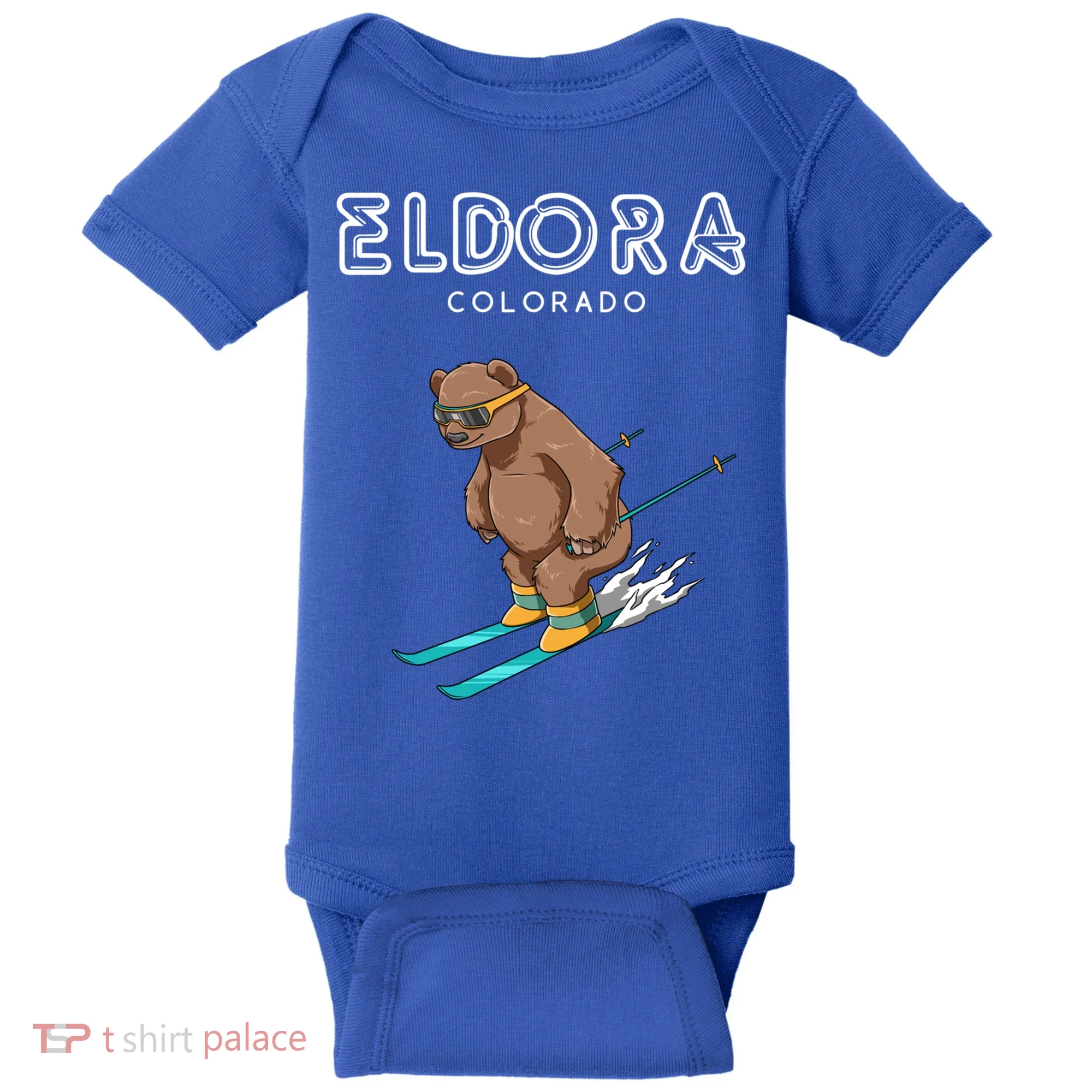 Eldora Colorado Funny Ski Grizzly Bear Gift Baby Bodysuit
