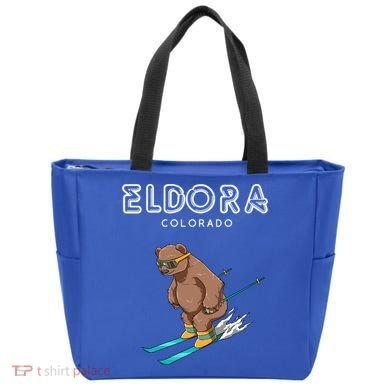 Eldora Colorado Funny Ski Grizzly Bear Gift Tote Bag